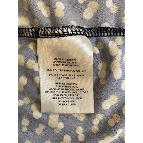 Jones New York Blouse Size ? 1X or 2X + Stretch Navy Polka Dot Sleeveless Collar - Picture 9 of 11